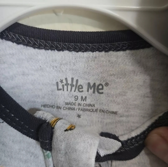 New Baby Animal Print Sleeper Romper Size 9 Months By Little Me - Picture 7 of 7